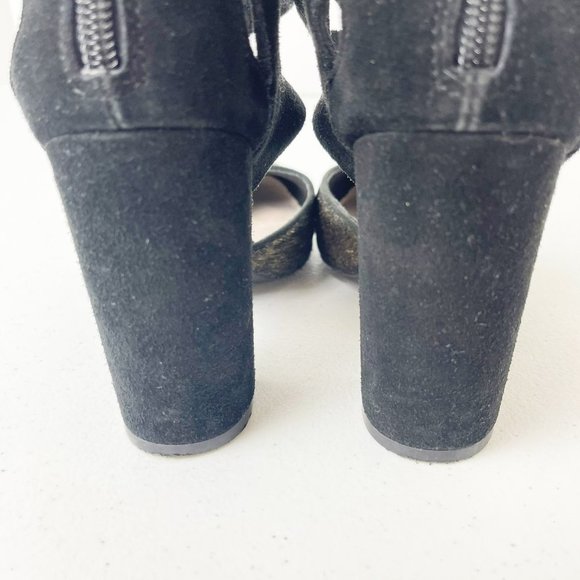 FARYL ROBIN X ANTHROPOLOGIE Black Gold Vegan Suede and Calf Hair Atwood 7 - Picture 8 of 13